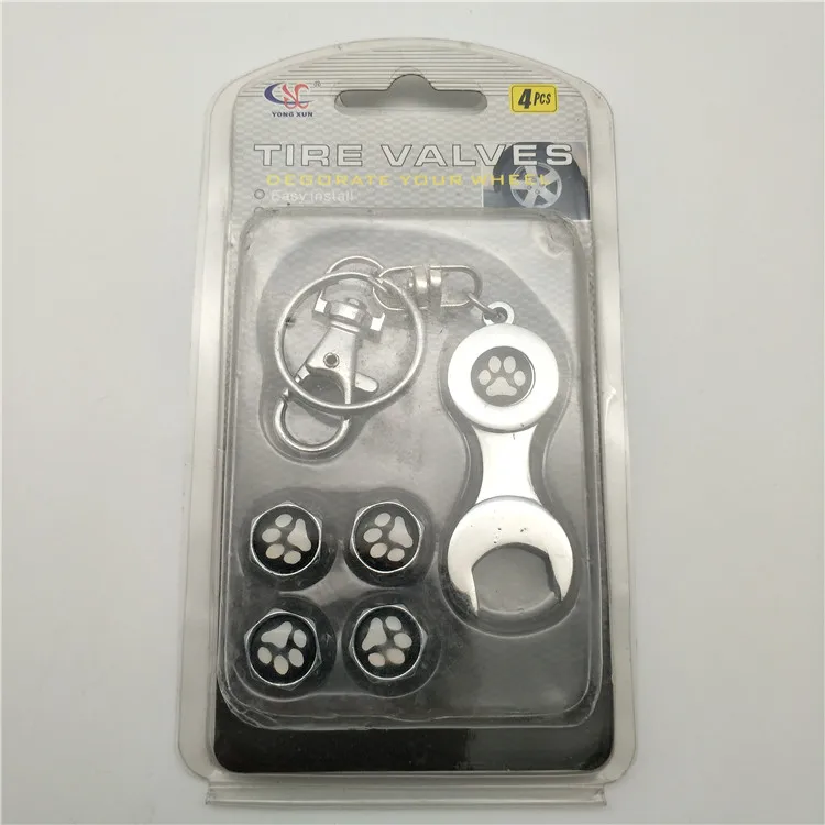 
Custom Brand Wheel Tire Valve Stem Wheel Type Air Stem Dust Cap With Wrench 