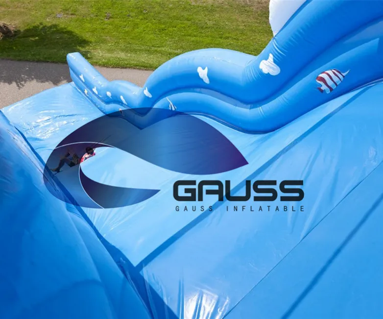 Hot sale blue color water inflatable bouncer slide the city inflatable water slide with pool