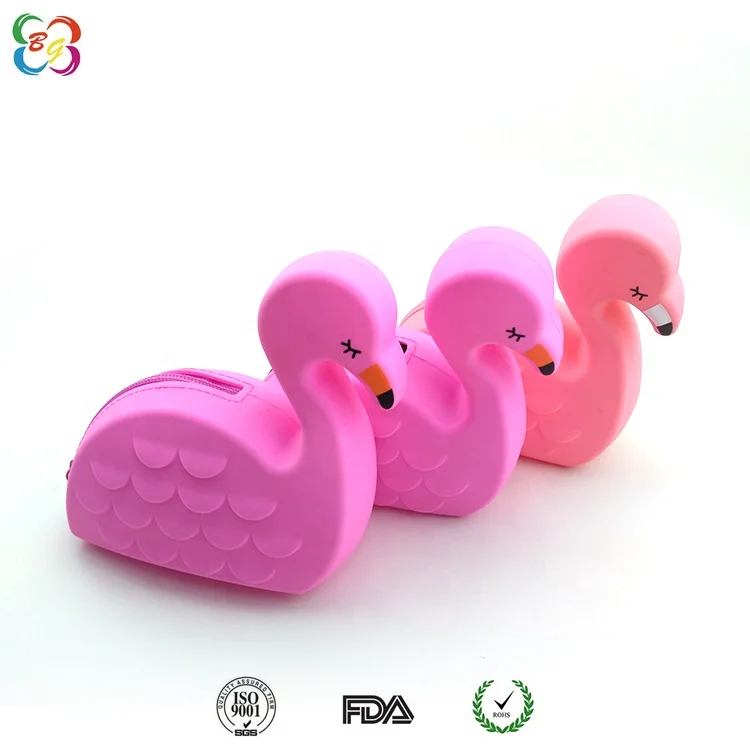 Cute Pink Flamingo Pouch Bag Kids Coin Wallet Purse