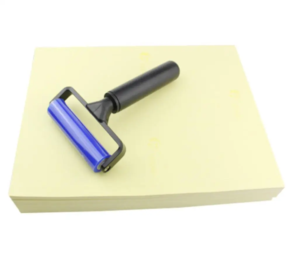 2-14 inches Self Adhesive Manual Sticky Silicone Roller With Dust Cleaning Pad