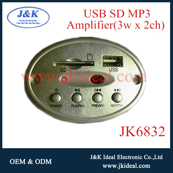 Jk6832 Usb mp3 модуль декодера / доска с усилителем fm дистанционного управления