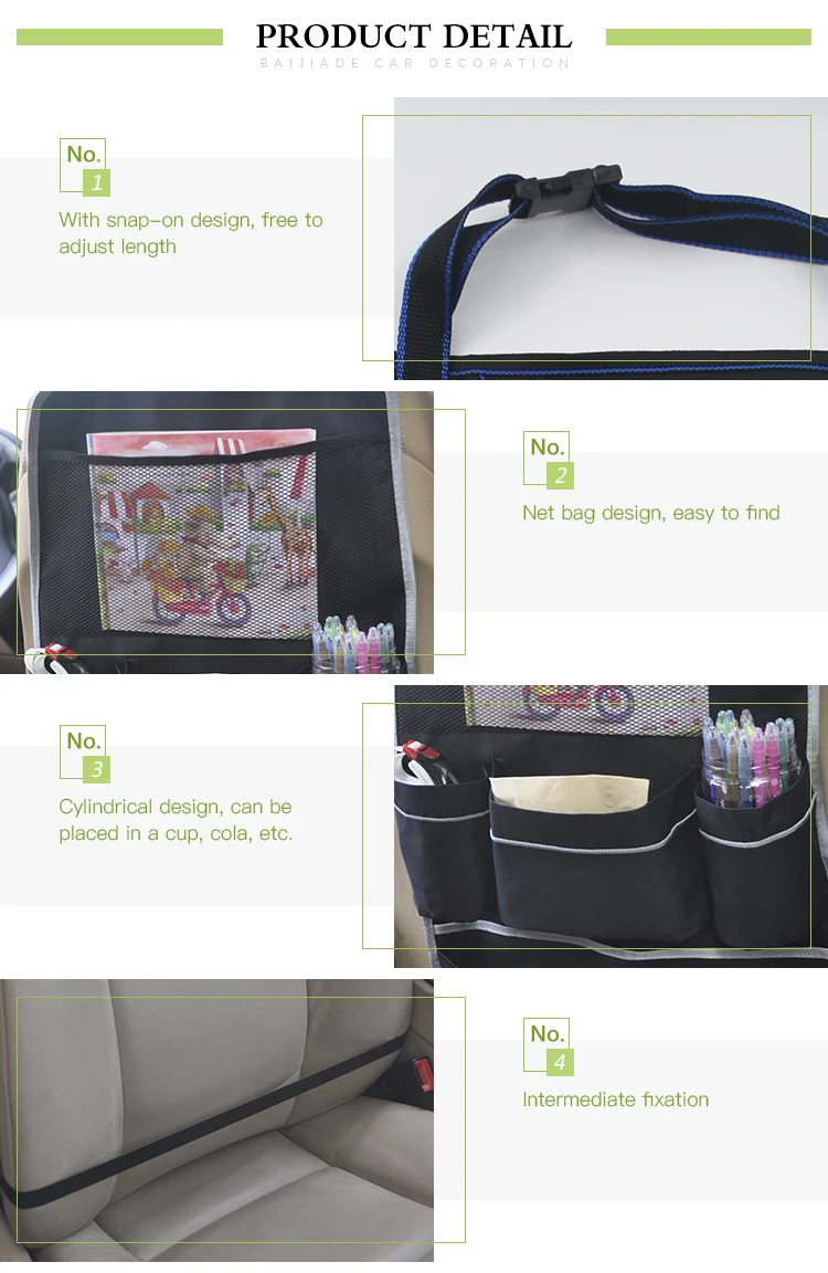 Multi-Pocket Portable Waterproof Car Seat Organizer Backseat