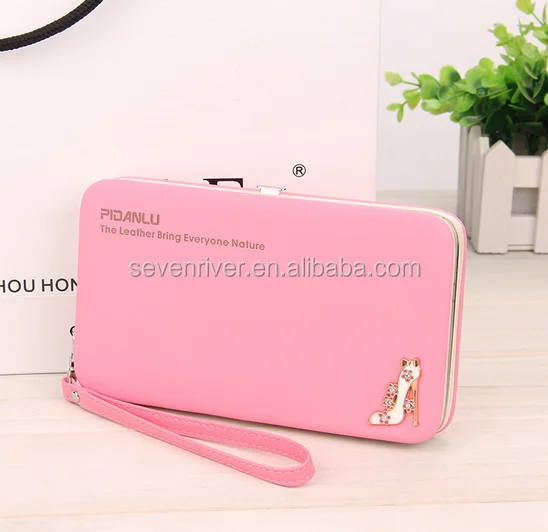 Fashion Customized PU Hinge Purse/Women Metal Frame Wallet