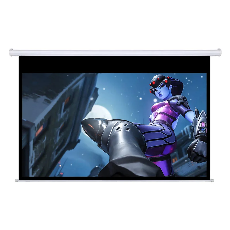 16:9 120 inch Retractable Electric Motorized Automatic Office Use Ceiling / Wall Projector Screen