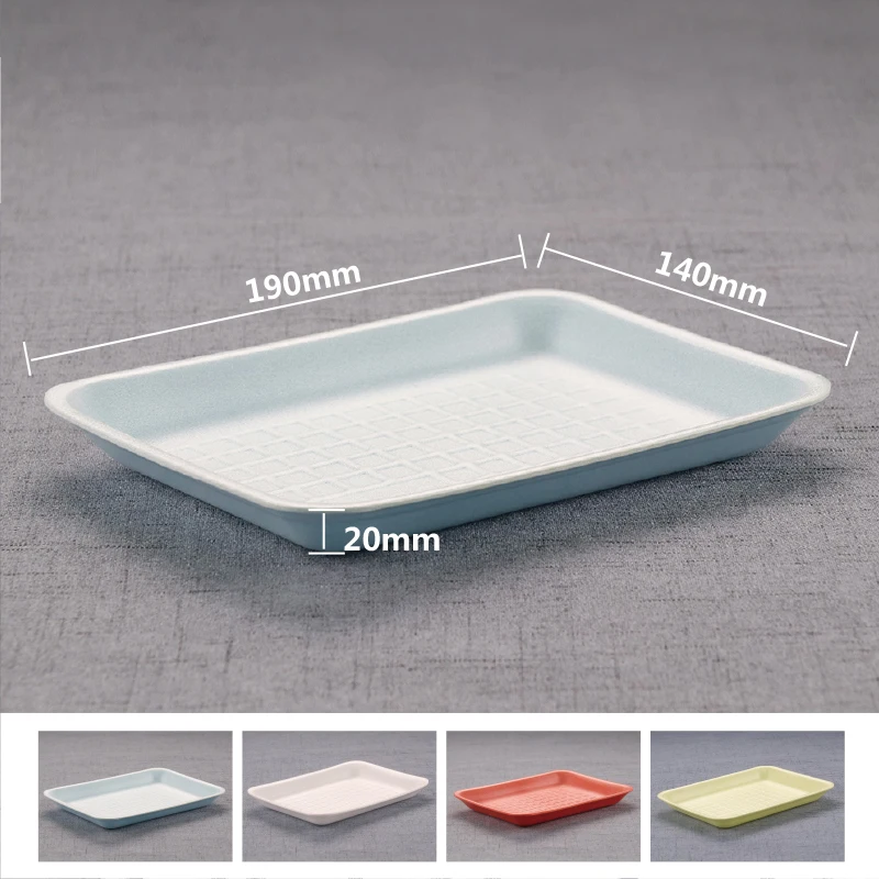 
19.3*13*1.9cm Disposable Eco-Friendly Foam Tray seafood and meat packing trays customized color food grade packing trays 