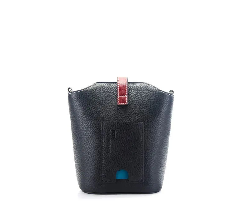 2020 New Fashion Korean Style Embossed Cowhide Leather Handbags Ladies Hand Bucket Bags For Women