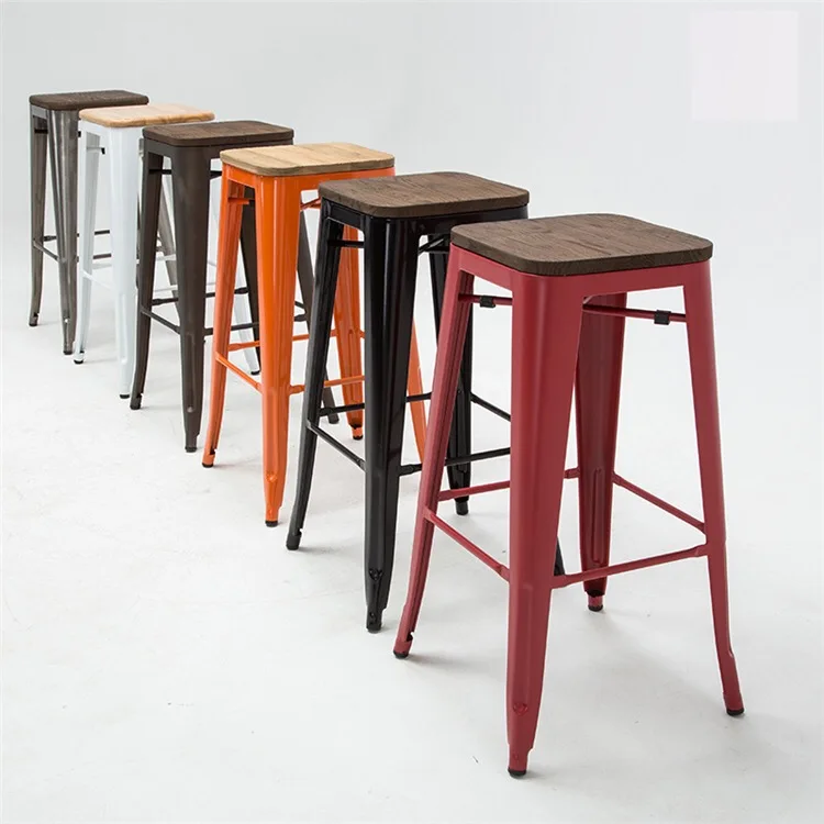 Modern Outdoor Kitchen Industrial High Metal Bar Stool Bar Chair For Sale
