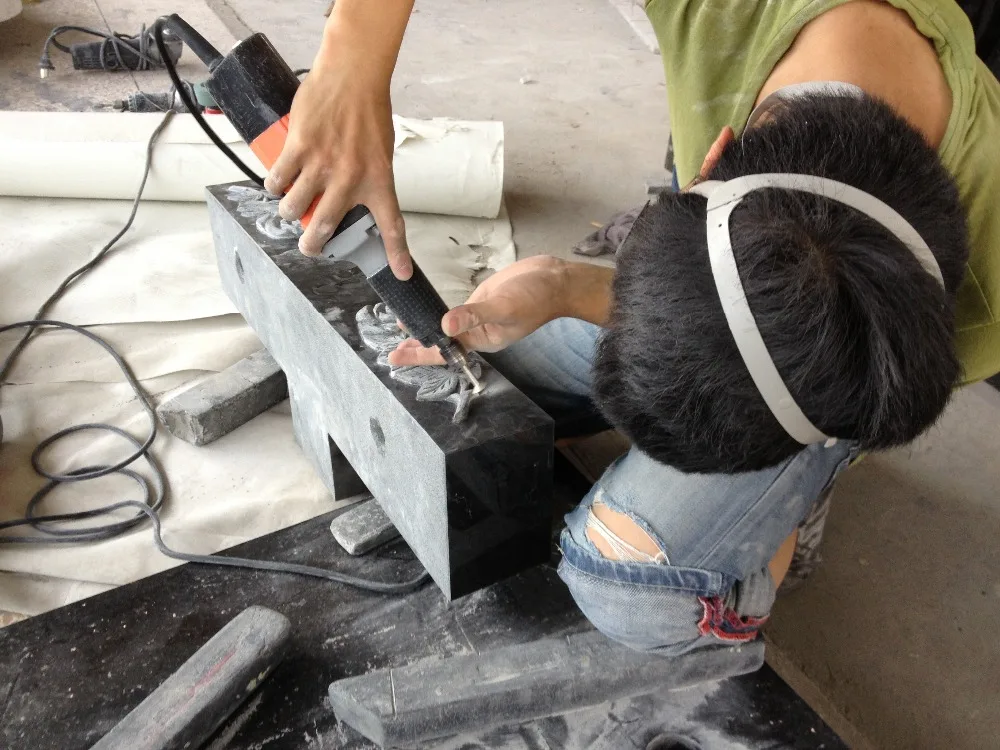 Custom Heart Shape Tombstone,Star Galaxy Black Granite Stone Memorial Monument