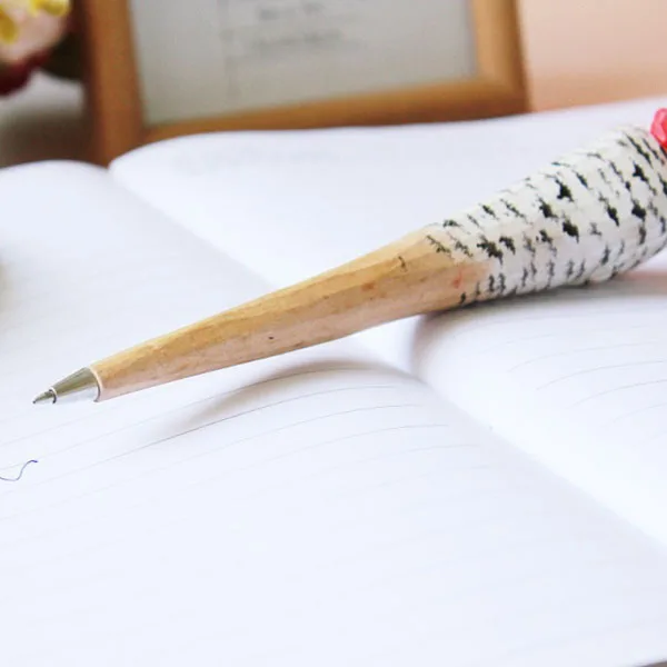 Novelty design animal ball-point pen handmade carved wood pen