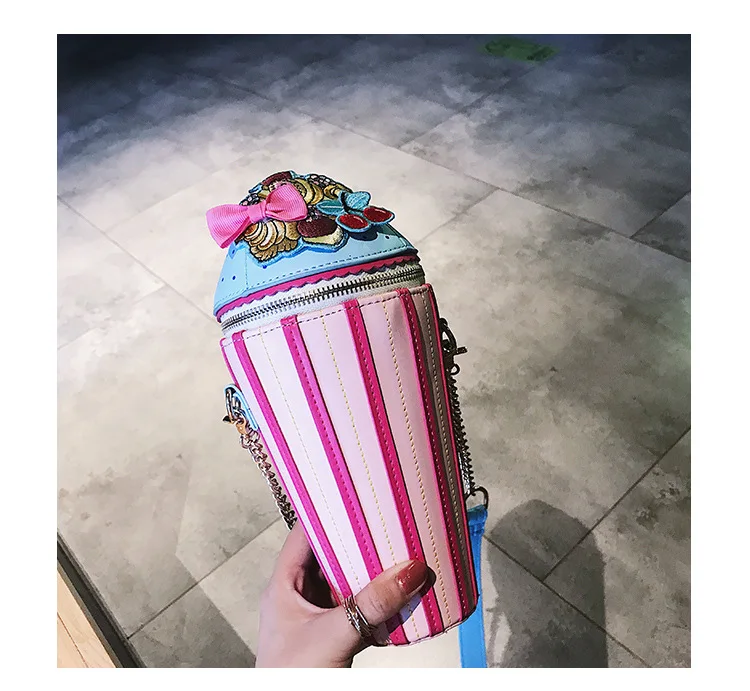China Girls Cute Cartoon Pink Fashion Ice-cream Shape Crossbody Bag for Kids Guangzhou Wholesale