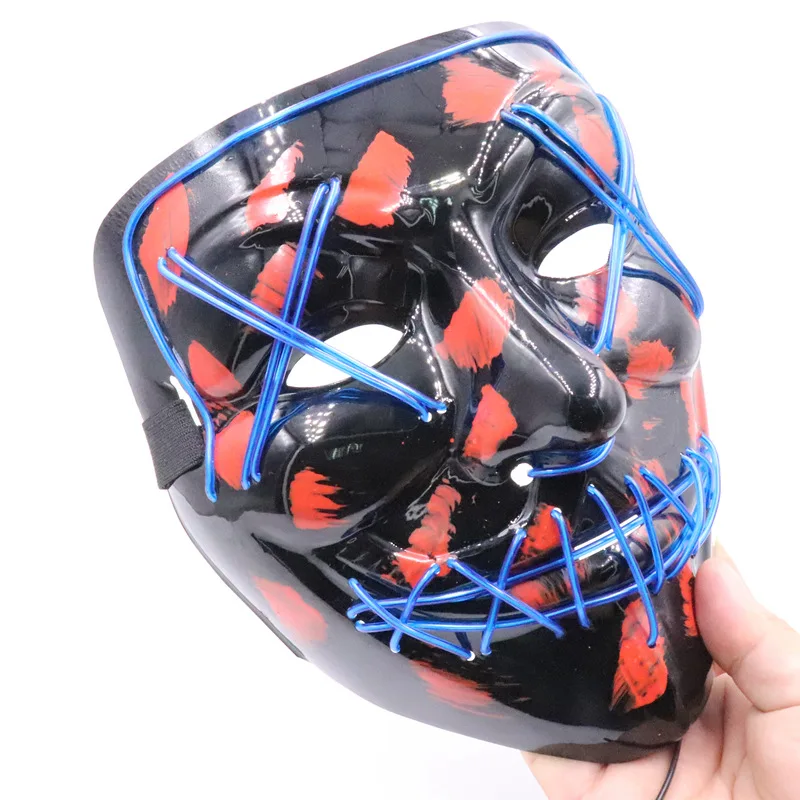 Halloween Masks LED Light Up Flashing terror devil Mask Skeleton Rave Party decor Favor Cosplay Outfits