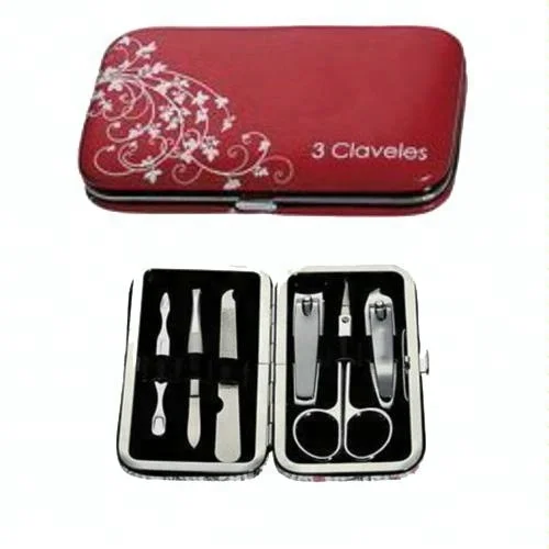 Stainless steel compactly mini size black manicure pedicure kit travel 7pcs nail care cutter tools gift set