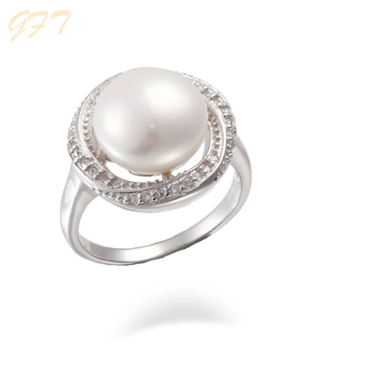 
Customizable 925 silver pearl finger ring 