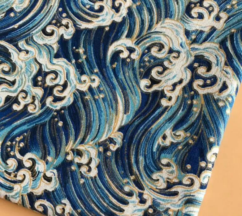 Japanese Design Linen Fabric High Quality Printed Vintage Textiles For Curtains Sofa Cushion Pillow Table Cloth