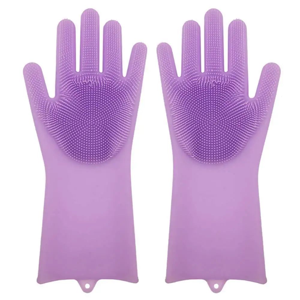 Magic Heat resistant kitchen  dish  scrubbing scrubber brush  Silicone washing gloves