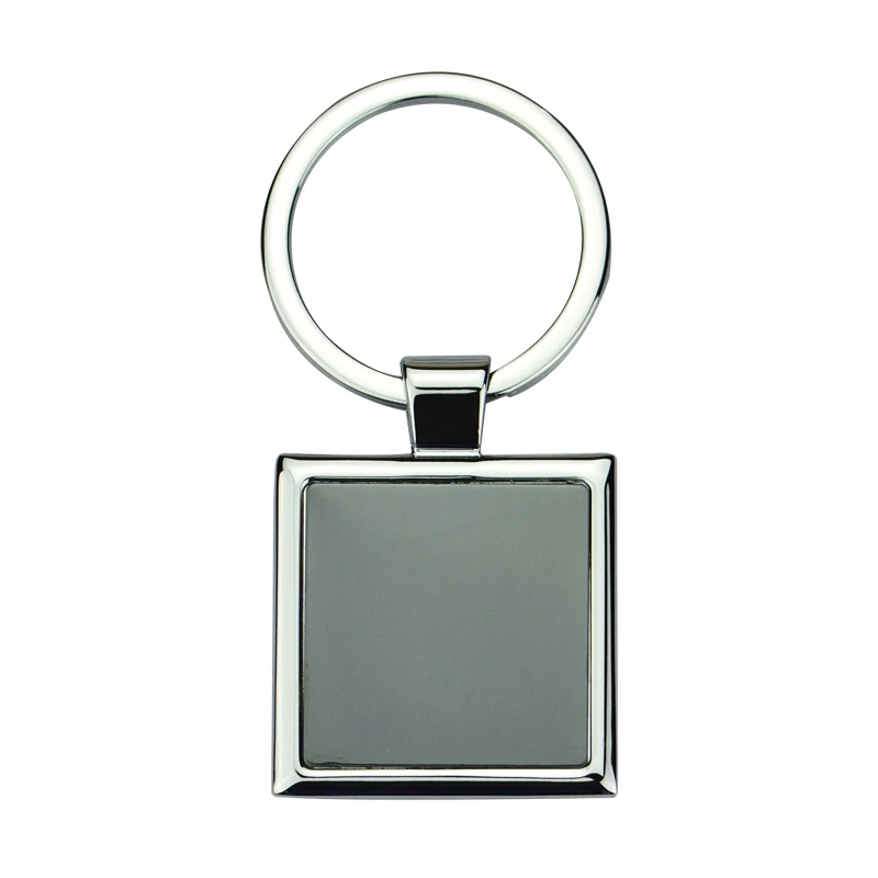 Promotion Plain Metal Rings For Key Chain Custom Metallic Men Square Keychain Stainless Steel