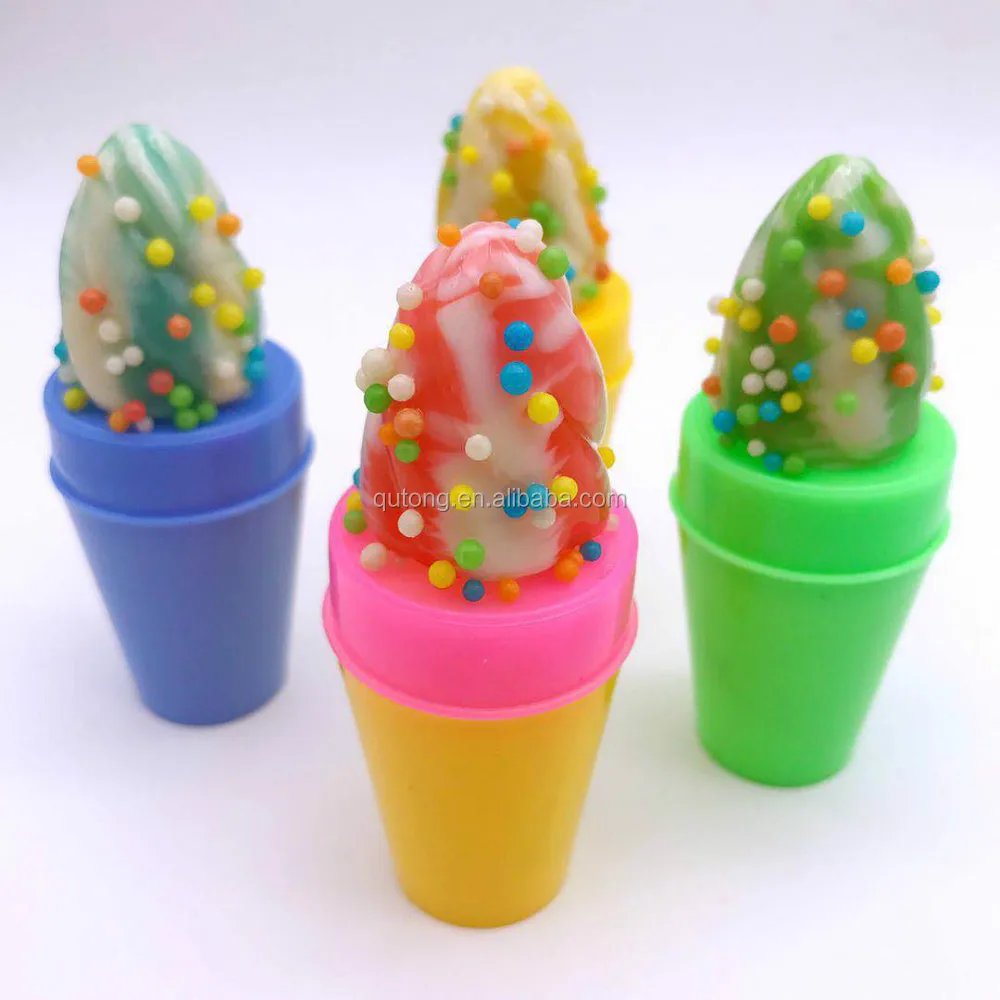 Sweet colorful rainbow ice cream hard lollipop candy