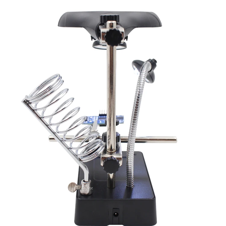 5 LED Light 10X Magnifier Desk Lamp Repair Tool Clamp Desktop Magnifying Glasses with Alligator Clip