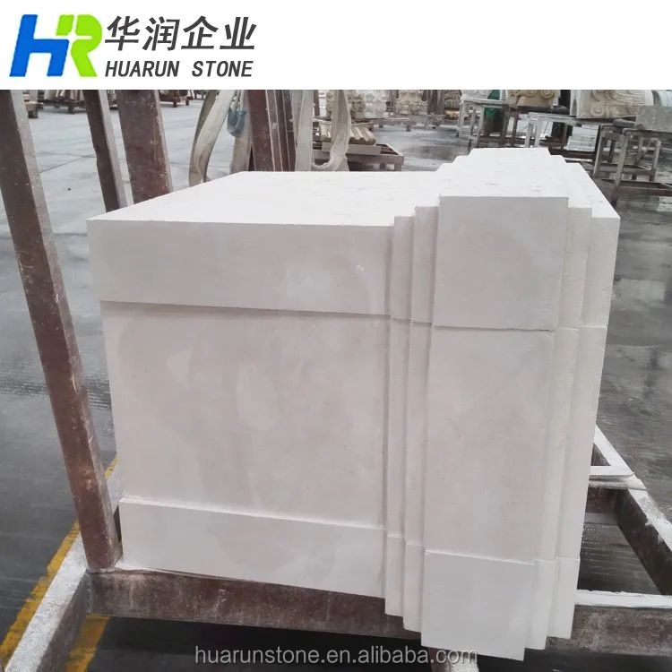 Колпачок для Пирса из бежевого известняка, колонковый корпус, известняковый столб