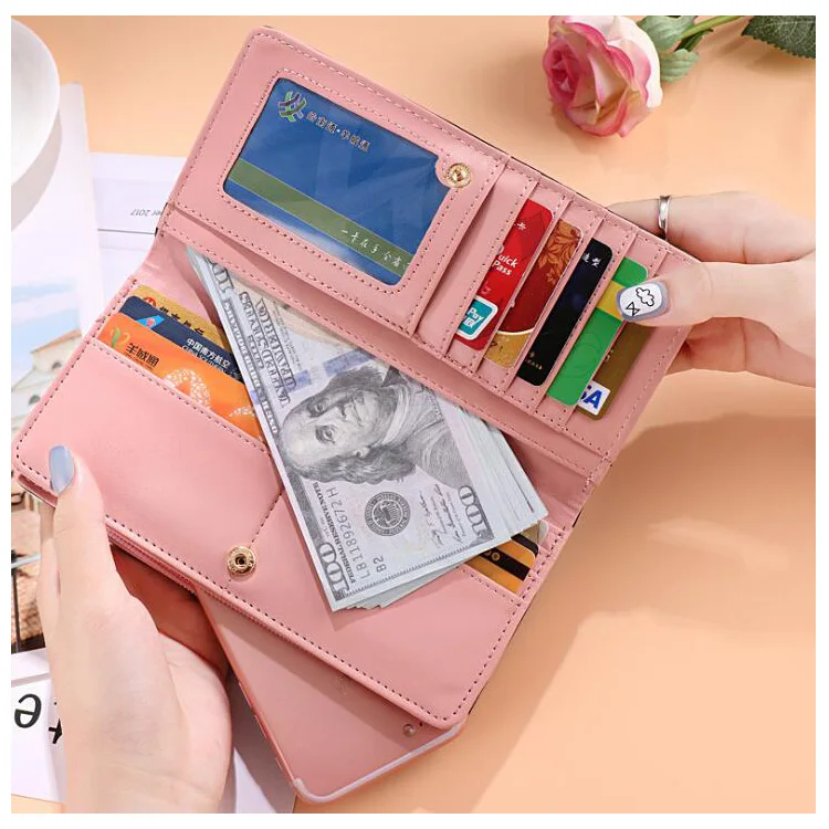 Cute Sweet Girls Lady Students Women Leather Wallets With Cat