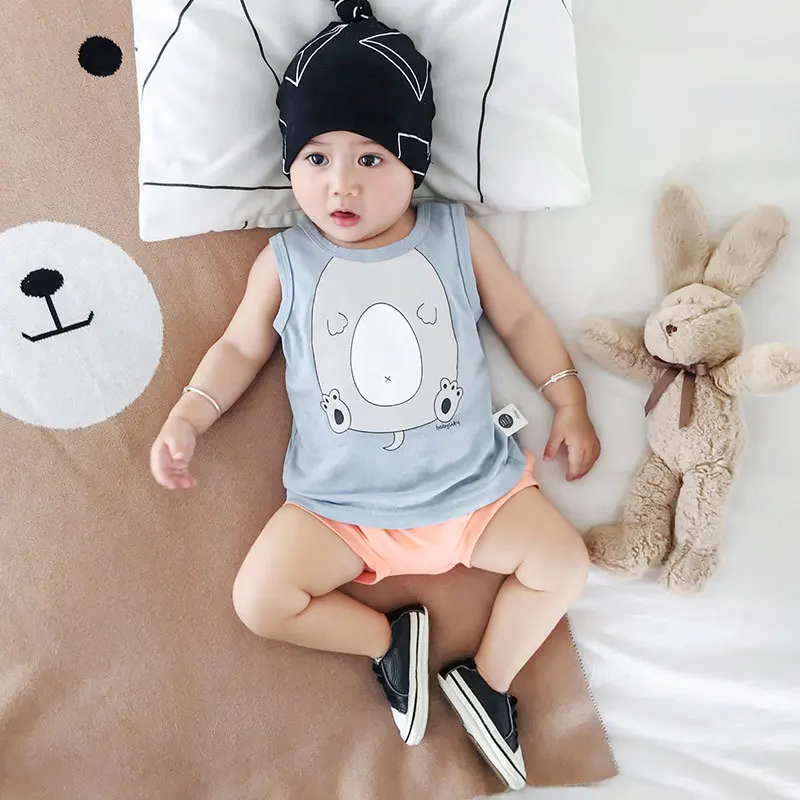 
Baby clothing Hot-selling baby summer clothes cartoon waistcoats and baby clothes in 2019 