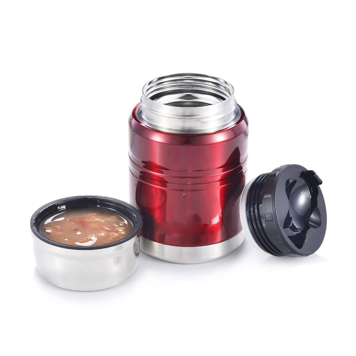 hot sales 750ml children food flask food jar stainless steel lunch box  soup container water bottle with lid and spoon