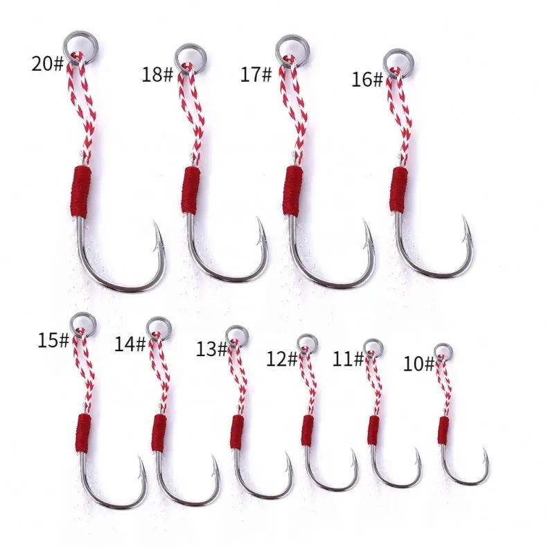 
10#-24# High carbon steel fish hook slow jigging assist hook Saltwater Assistant Jigging Hook 