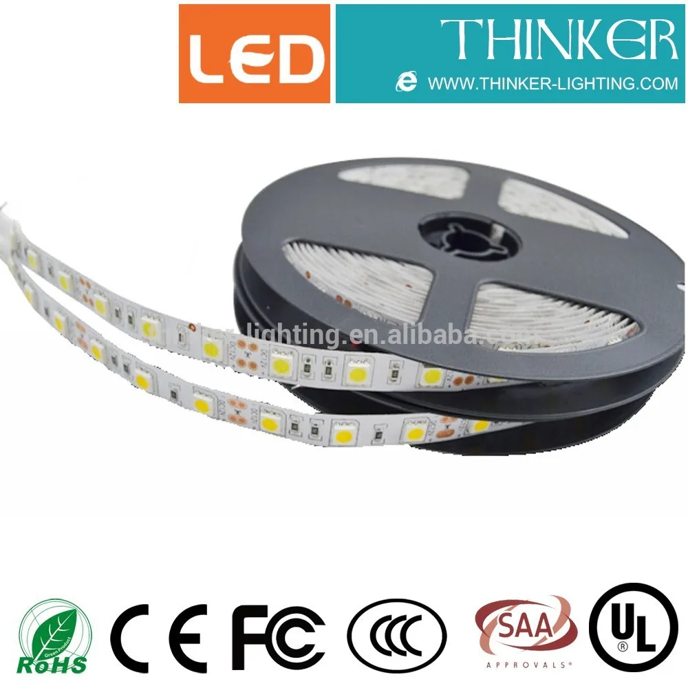 cuttable многоцветной белой печатной плате 24v поверхностного 5050 светодиодные ленты белого света