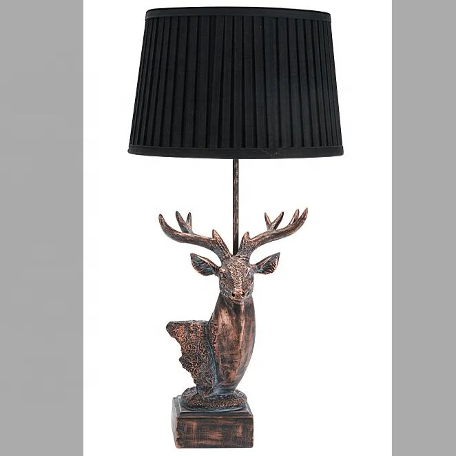 indoor antique animal deer resin table lamp and light