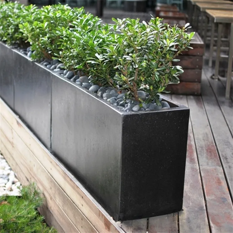 Custom Rectangle Planters Large Outdoor Planter Box For Garden Decor