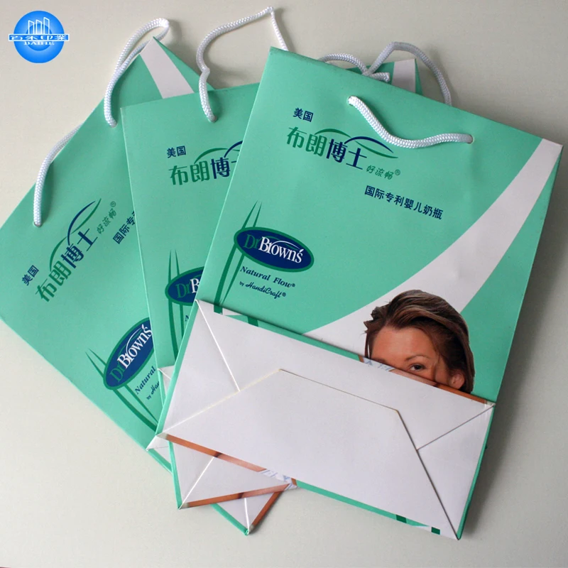 Custom Printing Logo Shopping Paper Bag with Handles Biodegradable Offset Printing Art Paper Film Lamination 1-3 Working Days -