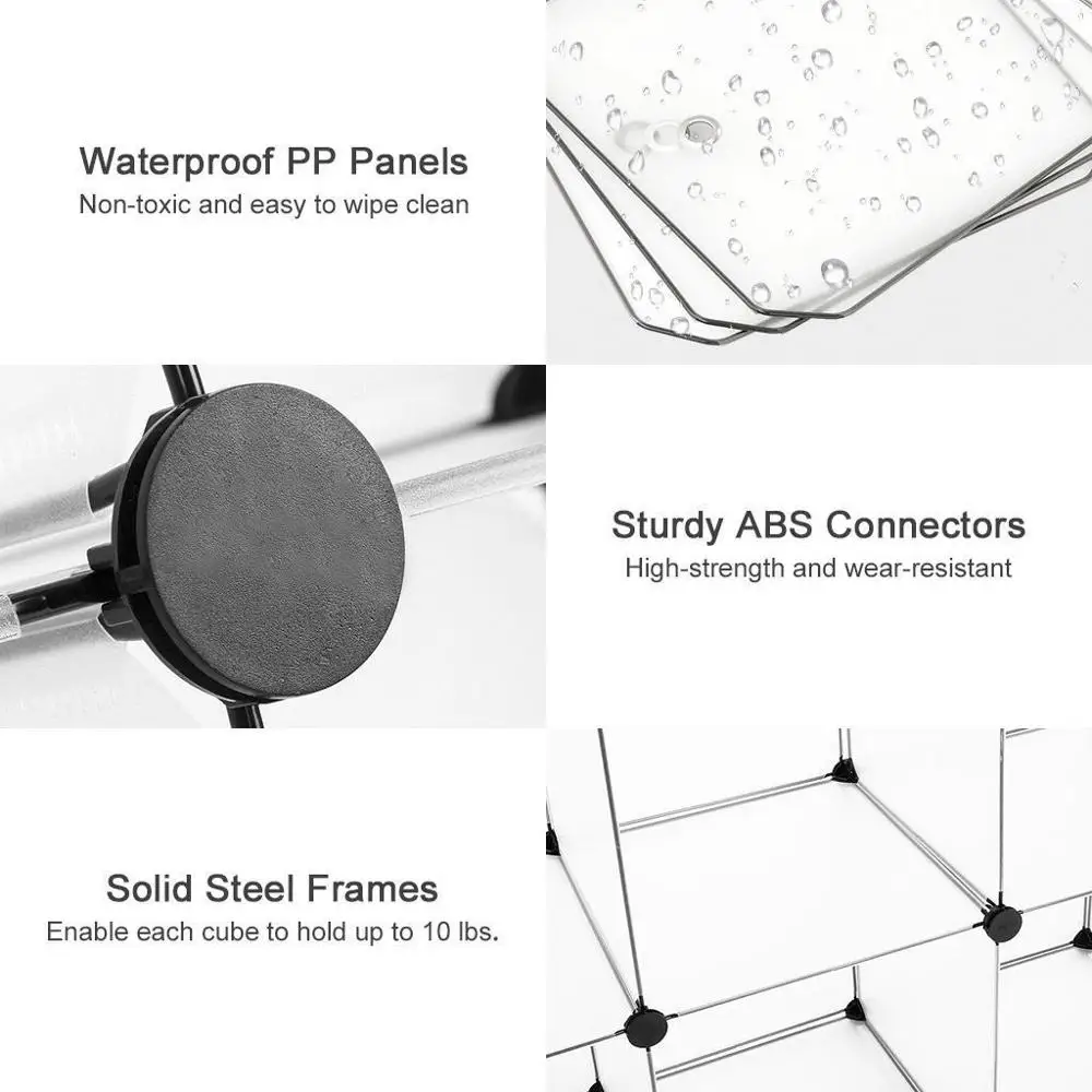 DIY Plastic Cube Modular Storage Closet Cabinet Organizer