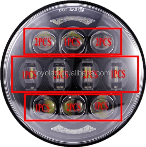 
High lumen motorcycle led projector headlights 5.75' 80w led headlight 12v head light high low beam for harley 