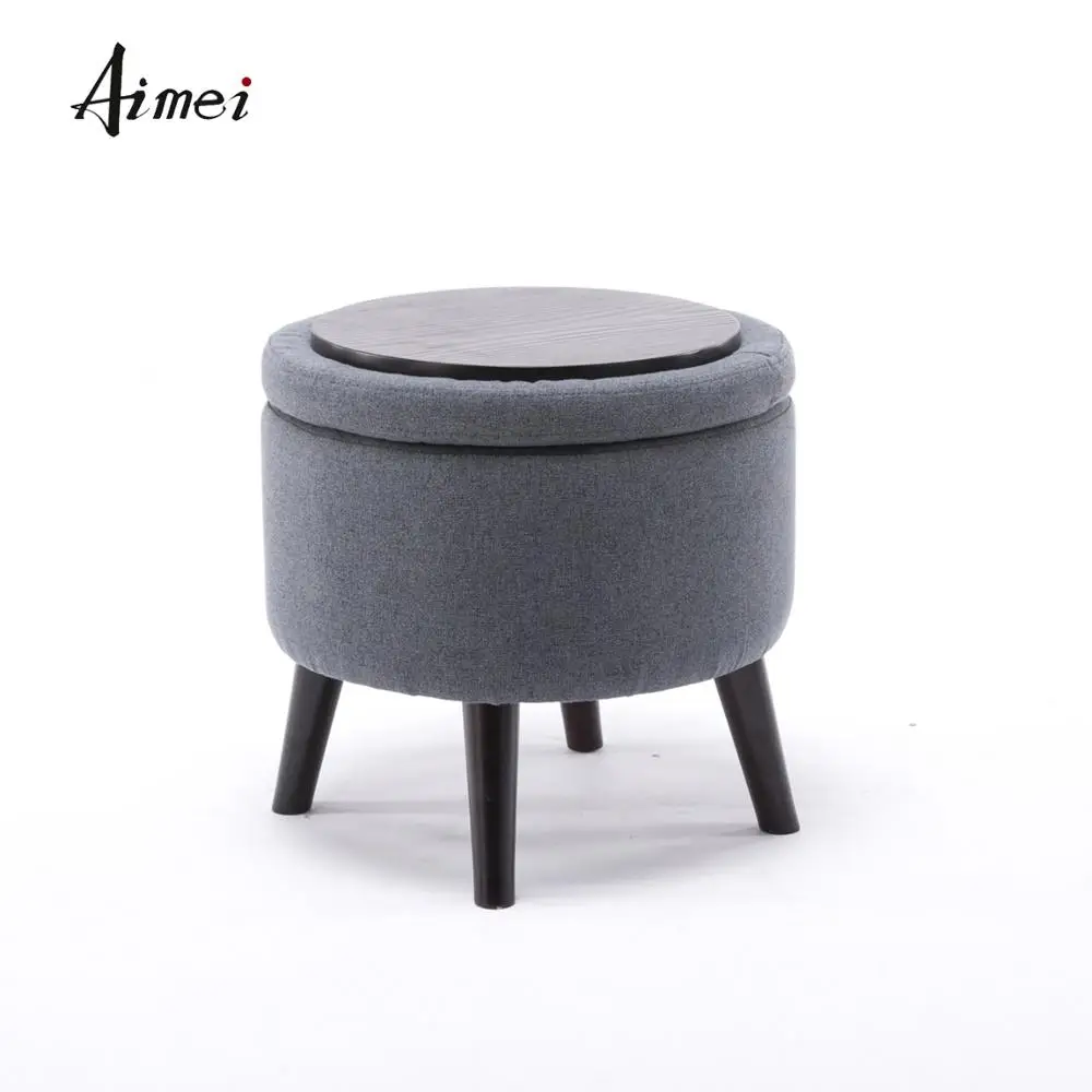 Rubber Wood Legs stool  Tea  Table  Dual-use  Living Room Stool  Ottoman With  Hidden Room