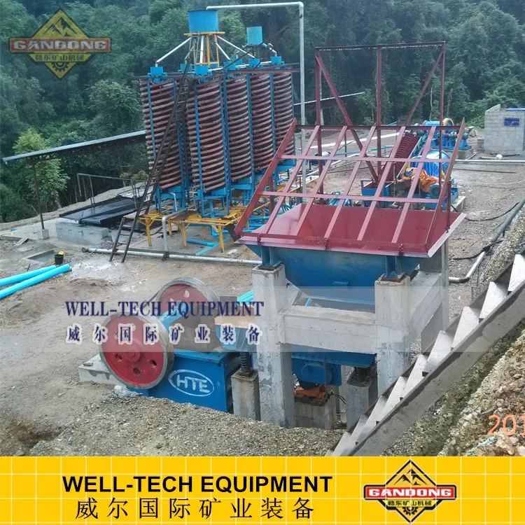 Cassiterite tin ore processing plant spiral concentrator whole line machine from Gandong/Well-Tech Equipment