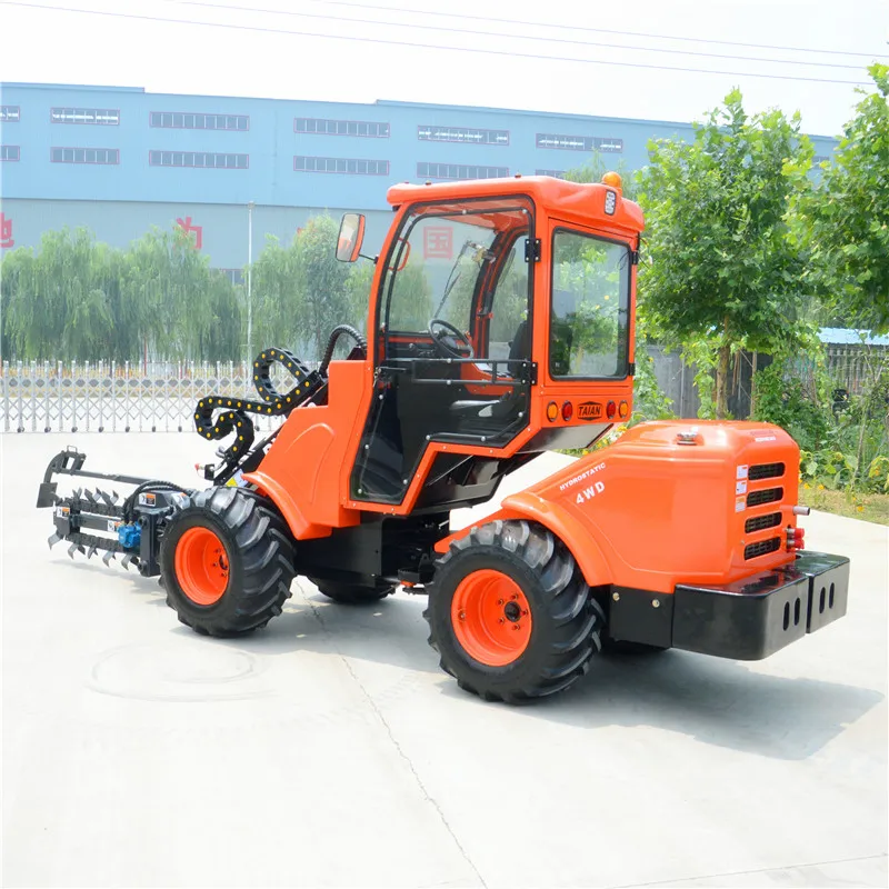 Taian wheel loader hydrostatic wheel loader DY1150, garden loader with hedge trimmer with trencher