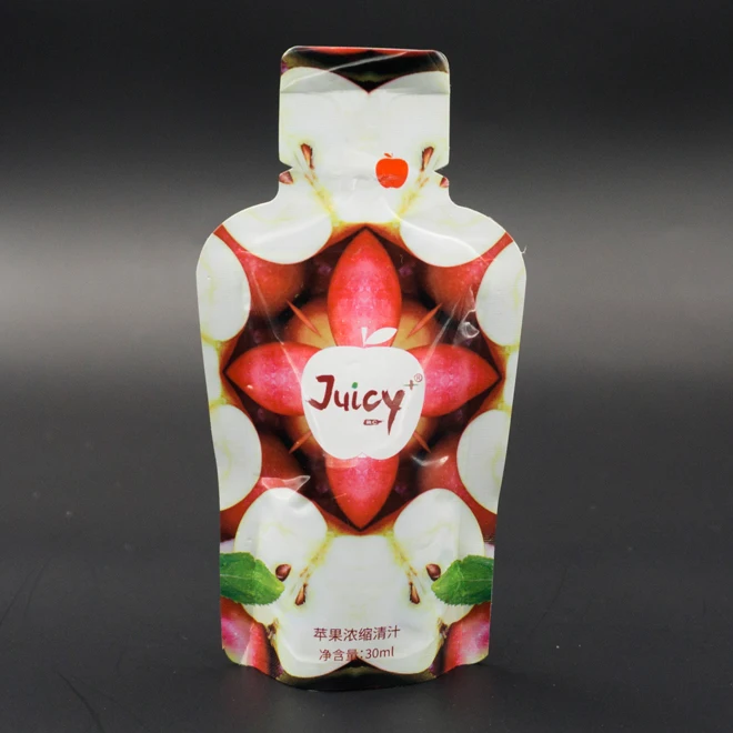 bottle shaped foil spout pouch for energy drink gel packaging