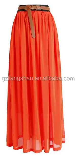 
2016 Hot selling factory wholesale long skirt chiffon maxi skirt long maxi skirt 