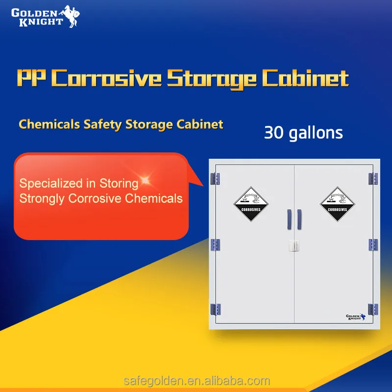 Golden Knight chemistry laboratory furniture,30 gal Chemistry laboratory furniture with strong acid, pp chemical storage cabinet