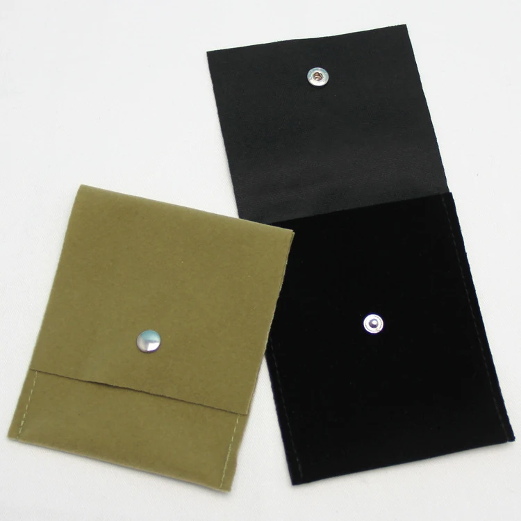 button Velvet Jewelry Bags flat Envelope Pouches for gift packaging