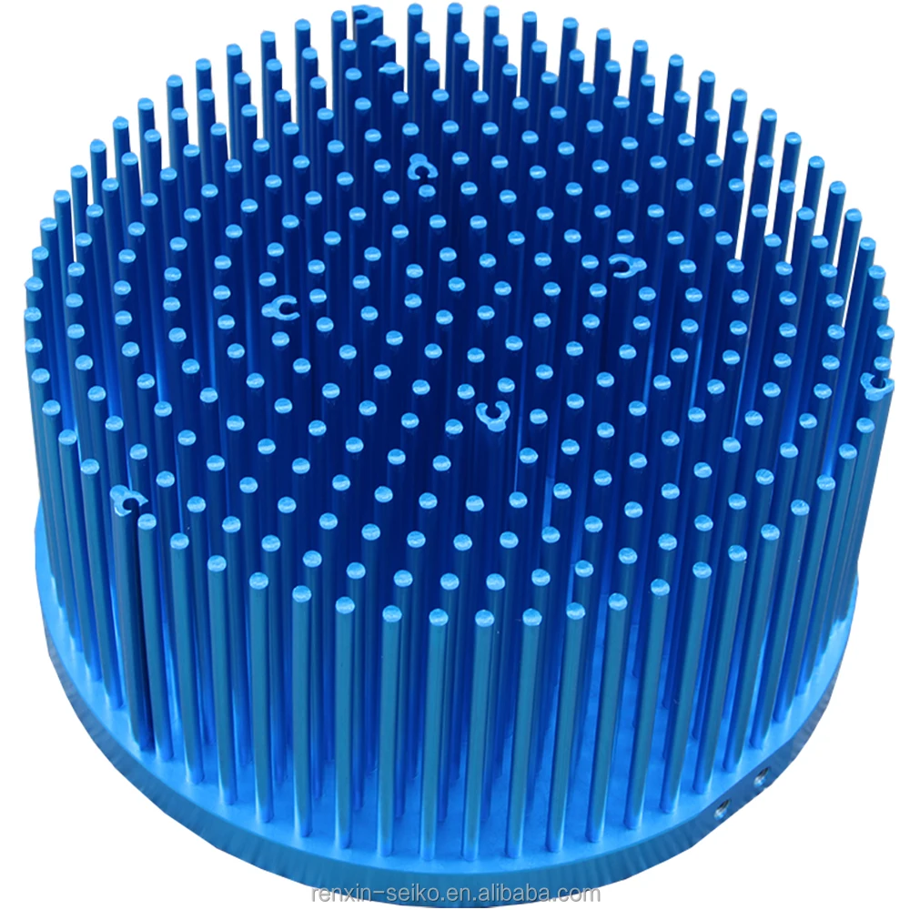 Led Lights Round Heatsink Pin Fin Heat Sink Extrusion Profile Heat Sink Cold Forged Aluminum IP65 Large Aluminum 150mm Blue 0.8