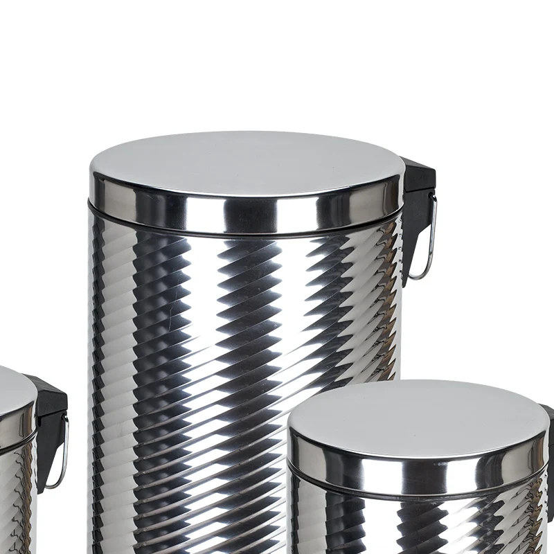 Stainless Steel Round Shaped Dustbin All Size  Step Bin Indoor Kitchen Using Waste Bin Outdoor Rubbish Bin With Soft Closing