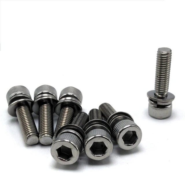 M3 M4 M5 M6 Socket Cap Head Sem Screw With Captive Washer And Flat Washer