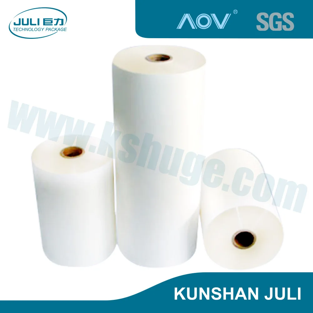 High glossy transparent EVA glue PET polyester lamination film roll