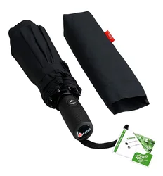 Best selling standard size black auto open close travel 3 folding umbrella for rain