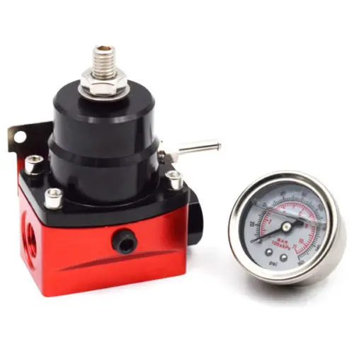 
Universal Adjustable Fuel Pressure Regulator +160psi Gauge AN 6 Fitting 