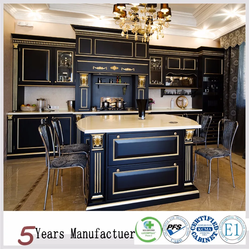 
European Solid Wood Luxury Custom Kitchen Cabinets Design Made In China 