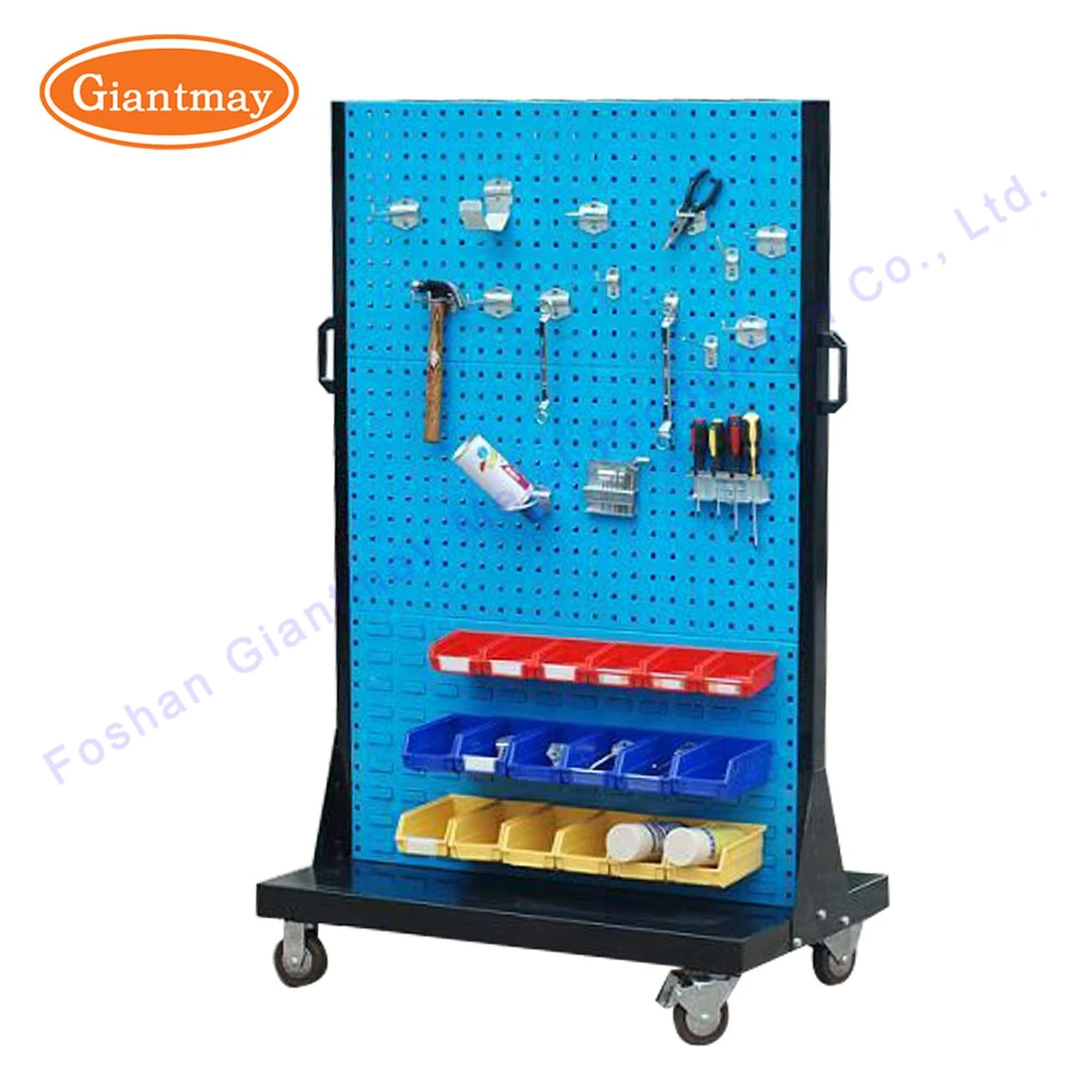 High capacity metal display furniture and stands for hardware store with wheels