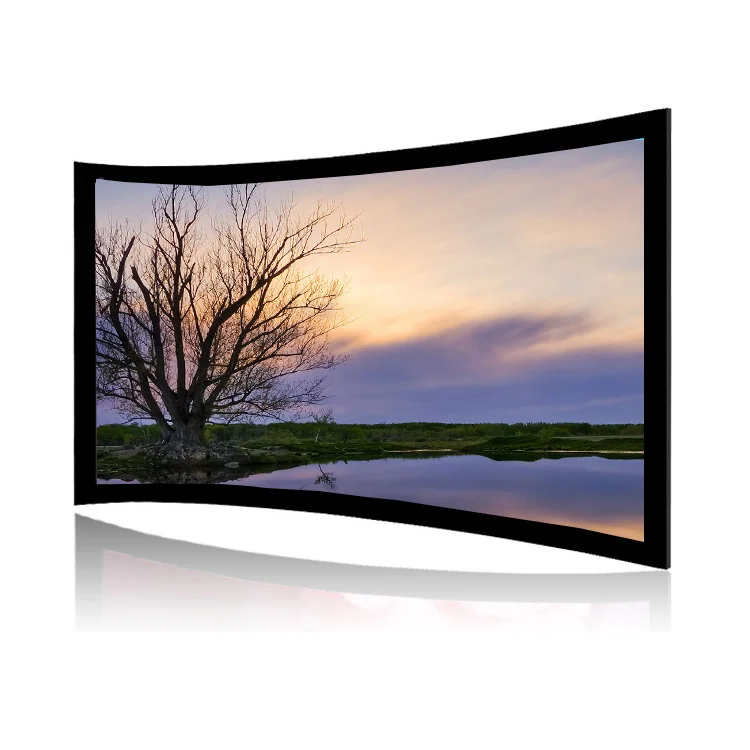 Customize High Gain HD 3D Curved Fixed Frame Projector Screen For Home Cinema Projection Screen