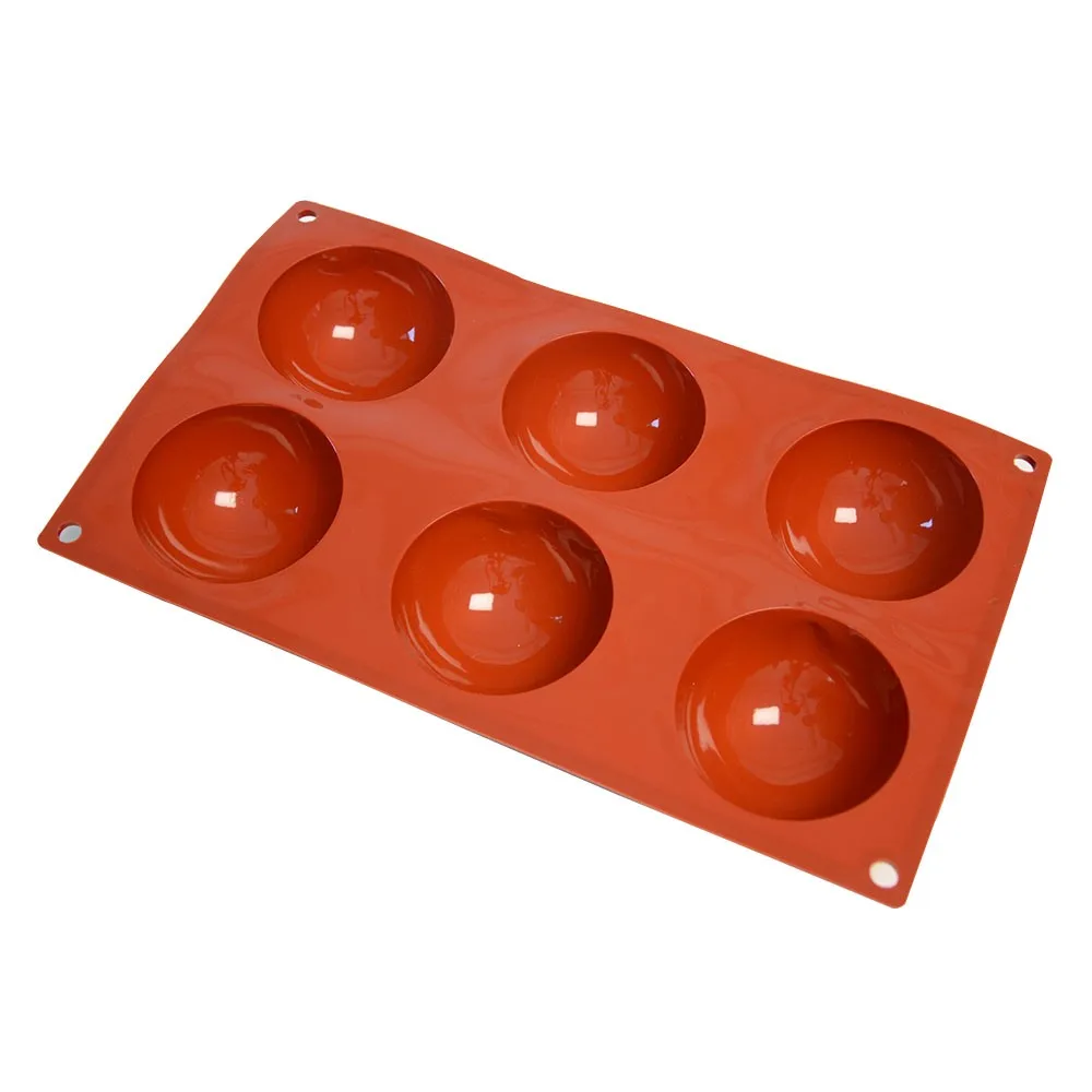 Custom 6 Holes Silicone Bomb Half sphere Silicone Soap Mold DIY Baking Mold Cake Pan Biscuit Chocolate Mold for Homemade Craft